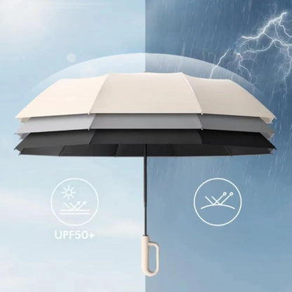 Automatic Folding Umbrella Portable Rain Umbrella with Loop Buckle