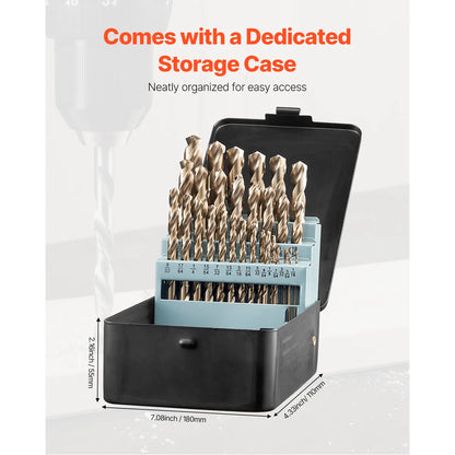 High Speed Cobalt Drill Bit Set 29 Pcs