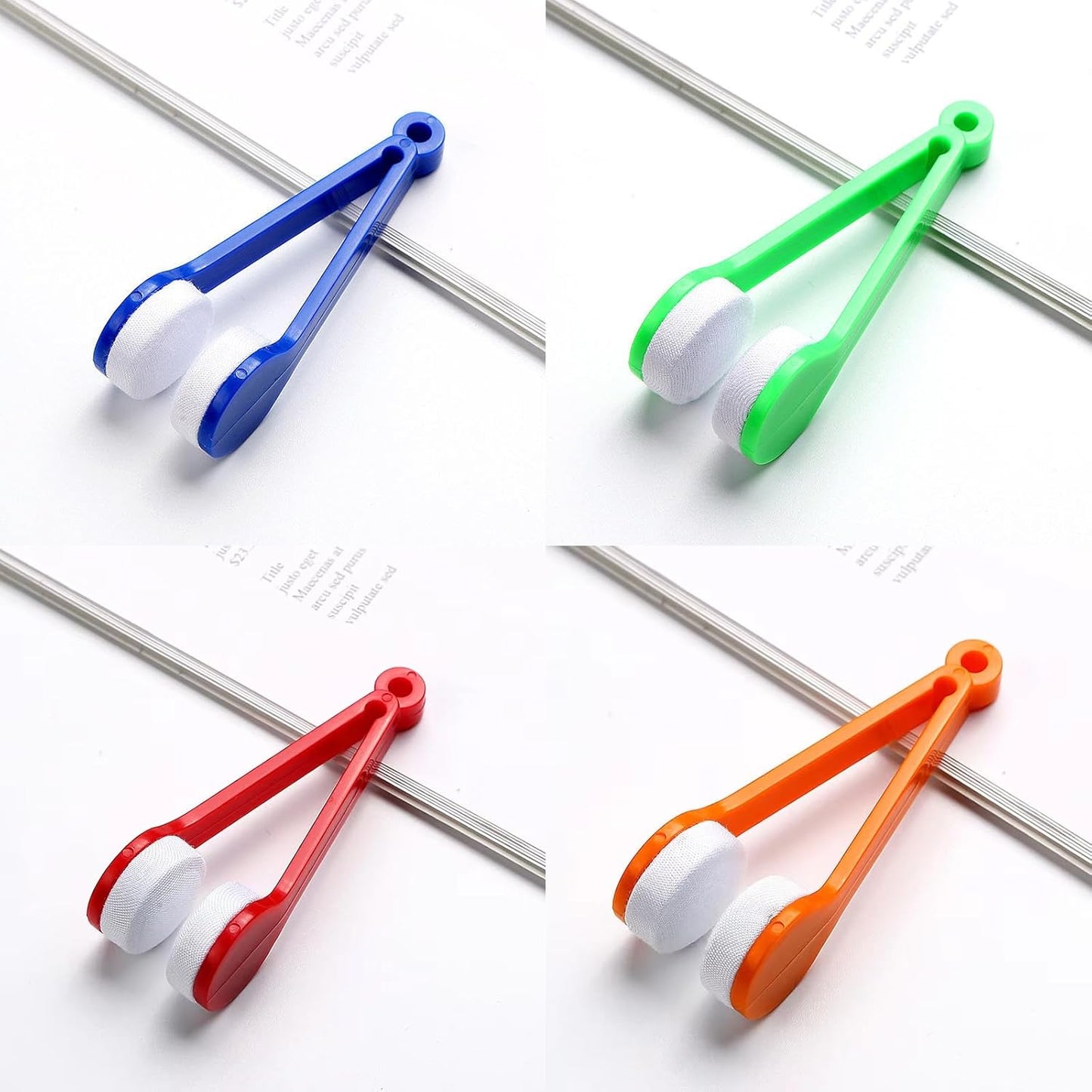 5 PCS Portable Eyeglasses Cleaner Clip - Mini Lens Cleaning Tool with Microfiber Pads for Sunglasses & Eyewear