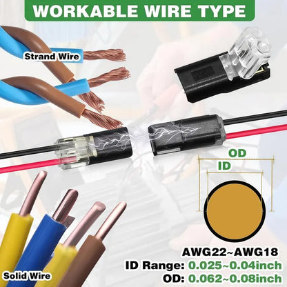 ✨Last Day 49% OFF-🔥Double-Wire Plug-in Connector Led Light Strip Connectors 2 Pin