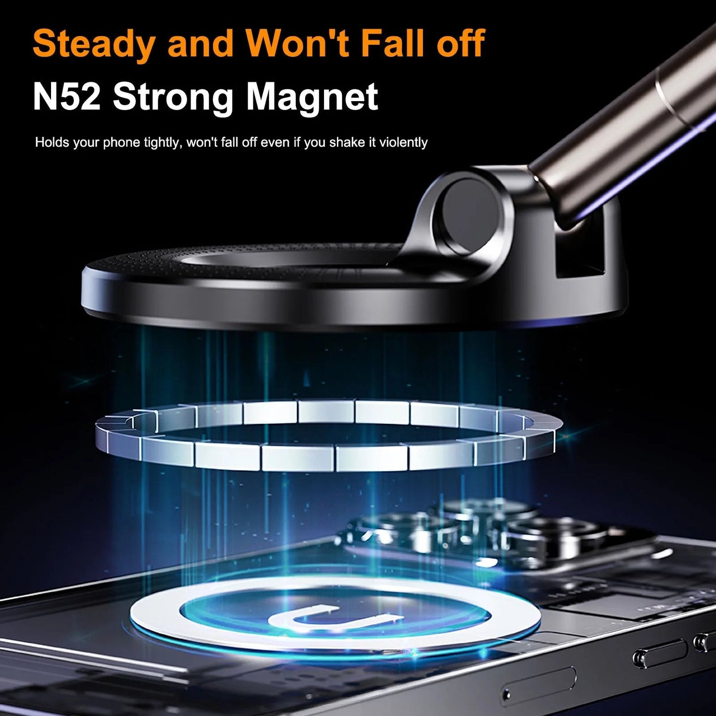 2025 Newest 360° Adjustable Vacuum Magnetic Suction Cup Phone Holder Mount