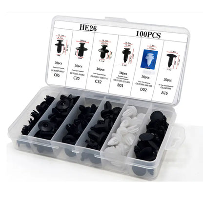 HE26 100pcs Universal Expansion Screw Clips Set