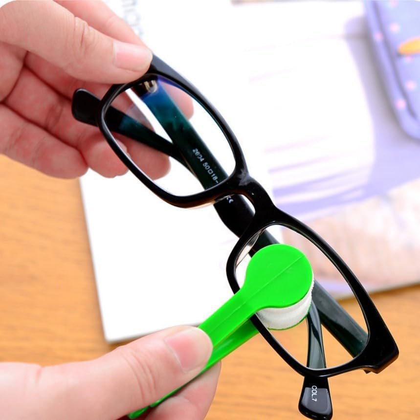 5 PCS Portable Eyeglasses Cleaner Clip - Mini Lens Cleaning Tool with Microfiber Pads for Sunglasses & Eyewear