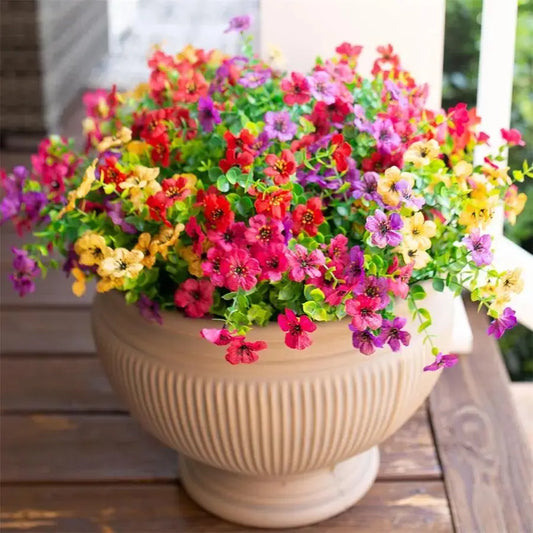 Artificial Flower (6/12pcs/set), UV Resistant Colorful Fake Flower