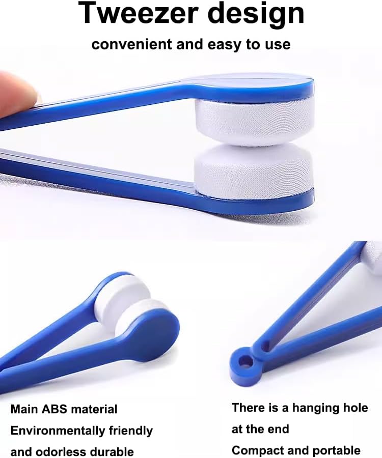 5 PCS Portable Eyeglasses Cleaner Clip - Mini Lens Cleaning Tool with Microfiber Pads for Sunglasses & Eyewear