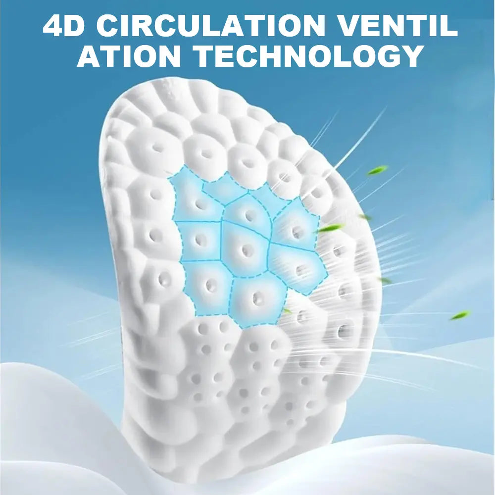4D Cloud Memory Foam Insoles – Arch Support, Shock Absorption & Massage for Men & Women