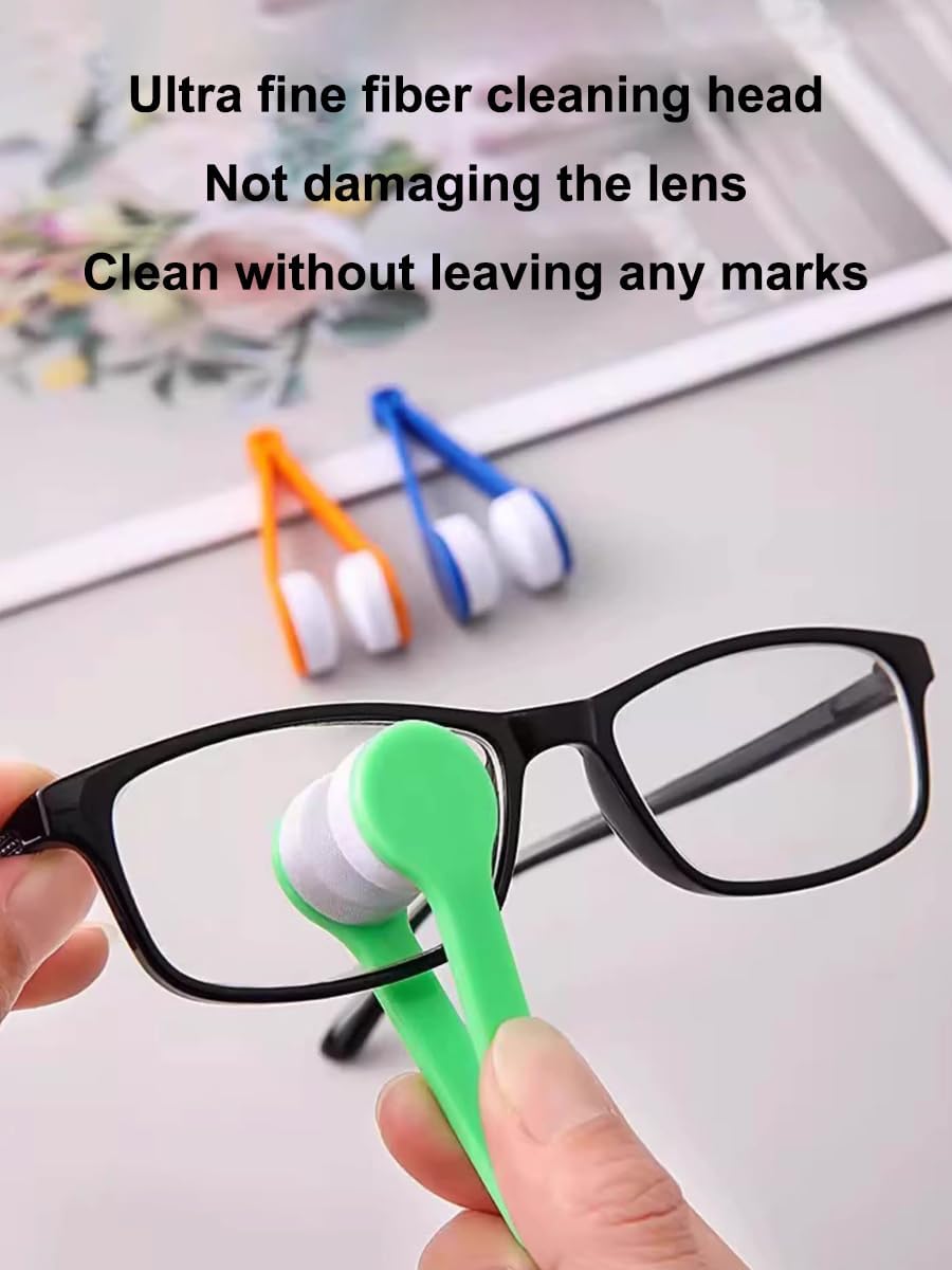 5 PCS Portable Eyeglasses Cleaner Clip - Mini Lens Cleaning Tool with Microfiber Pads for Sunglasses & Eyewear
