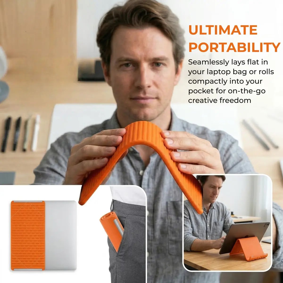🔄 Fold it, shape it, take it anywhere – the phone stand that travels with you! ✈️