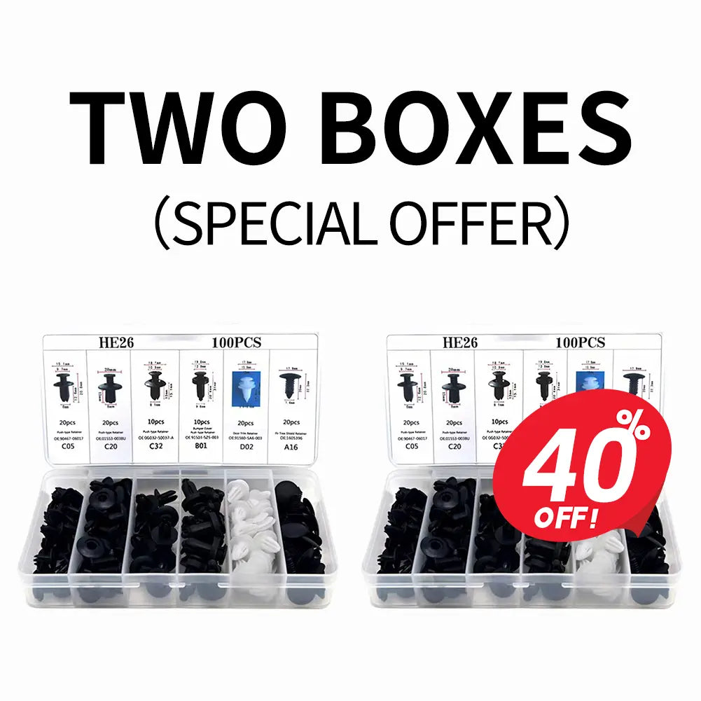 100pcs Universal Expansion Screw Clips Set