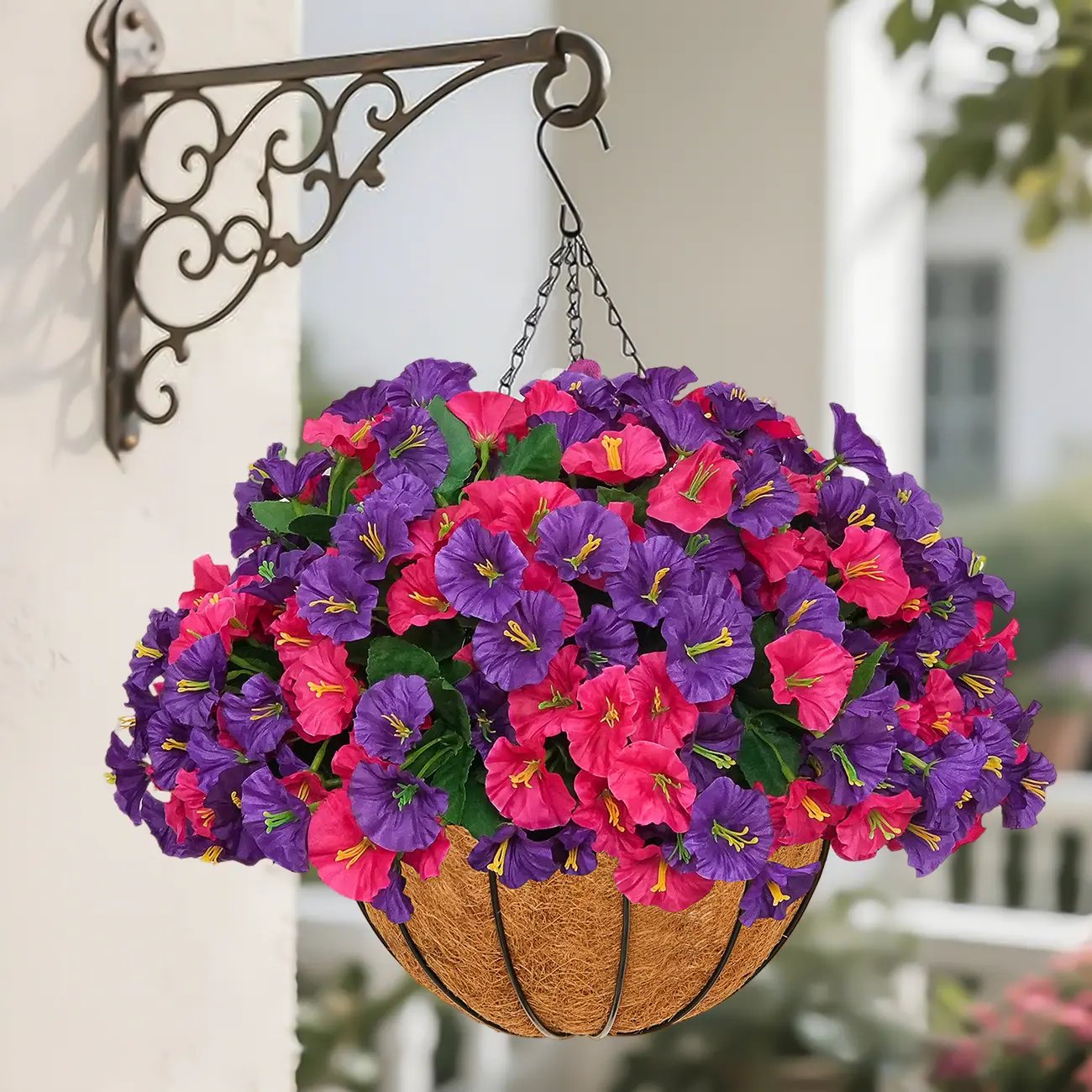 Artificial hanging plant and flower basket
