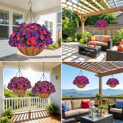 Artificial hanging plant and flower basket