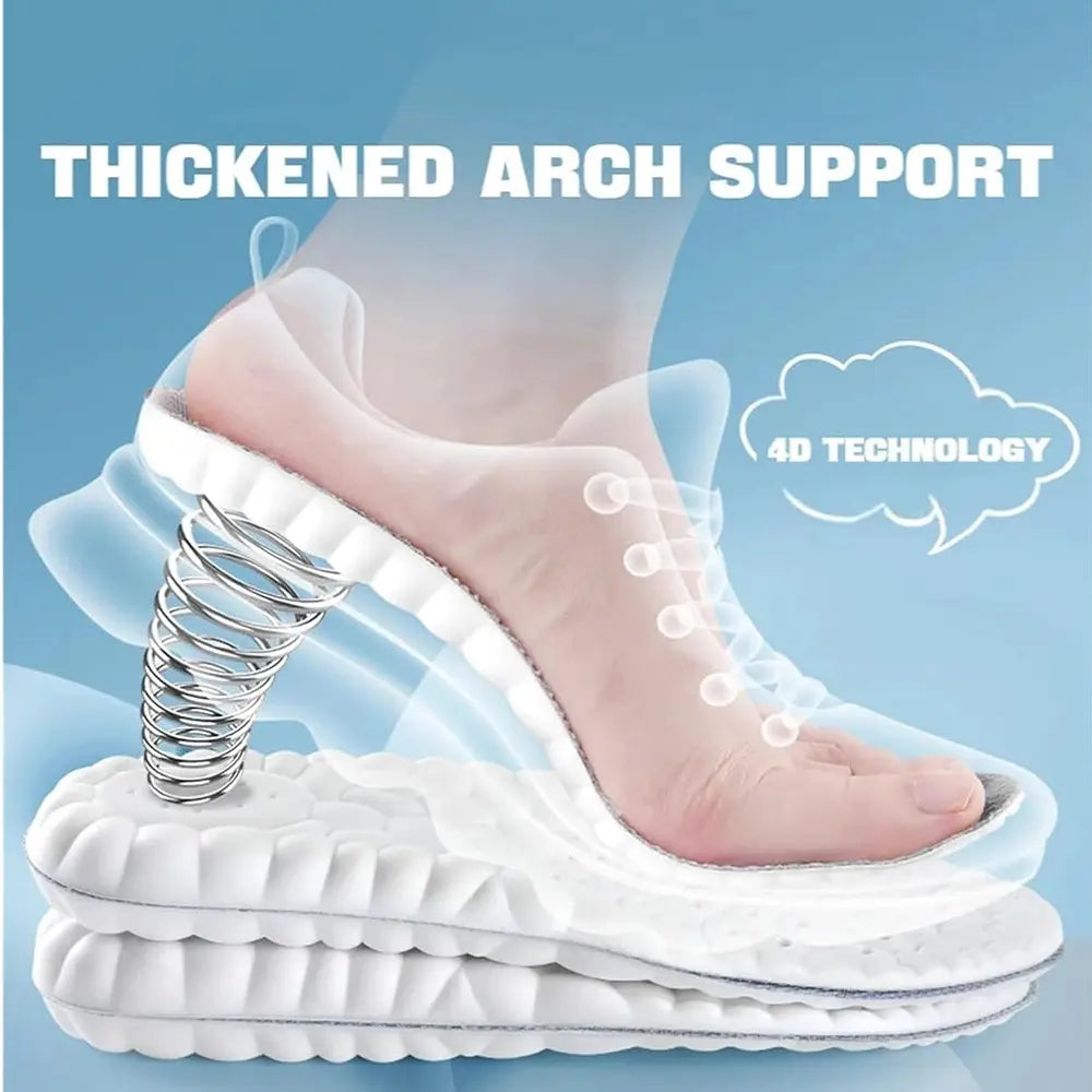 4D Cloud Memory Foam Insoles – Arch Support, Shock Absorption & Massage for Men & Women