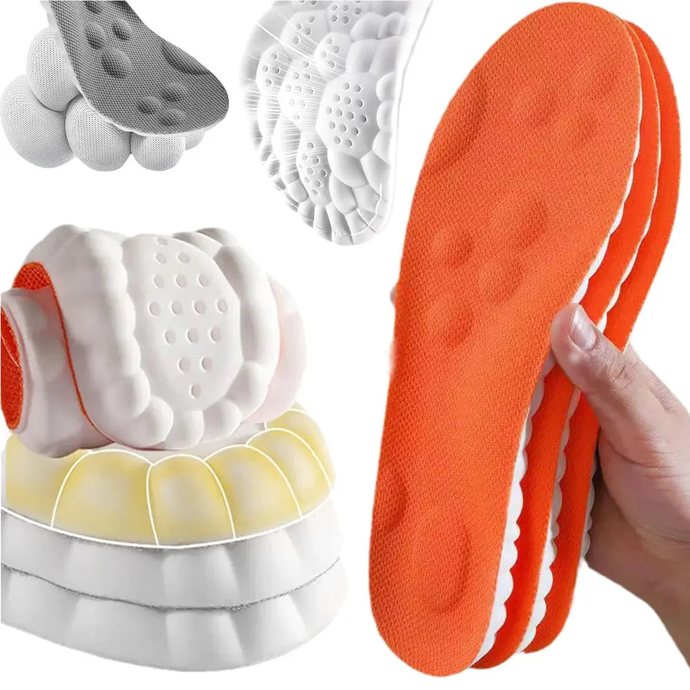 4D Cloud Memory Foam Insoles – Arch Support, Shock Absorption & Massage for Men & Women