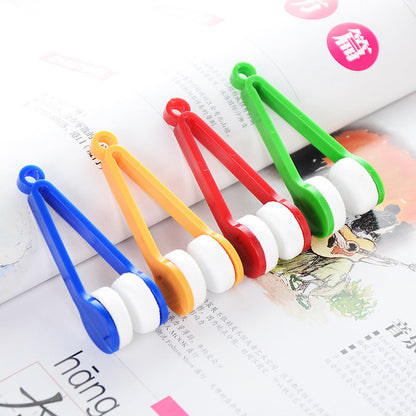 5 PCS Portable Eyeglasses Cleaner Clip - Mini Lens Cleaning Tool with Microfiber Pads for Sunglasses & Eyewear