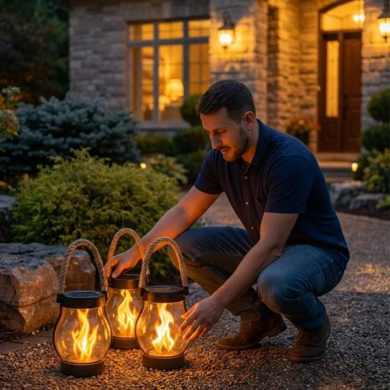 🔥 Solar Garden Lanterns – No Wiring, Auto-On at Dusk! Last Chance Before They're Gone!