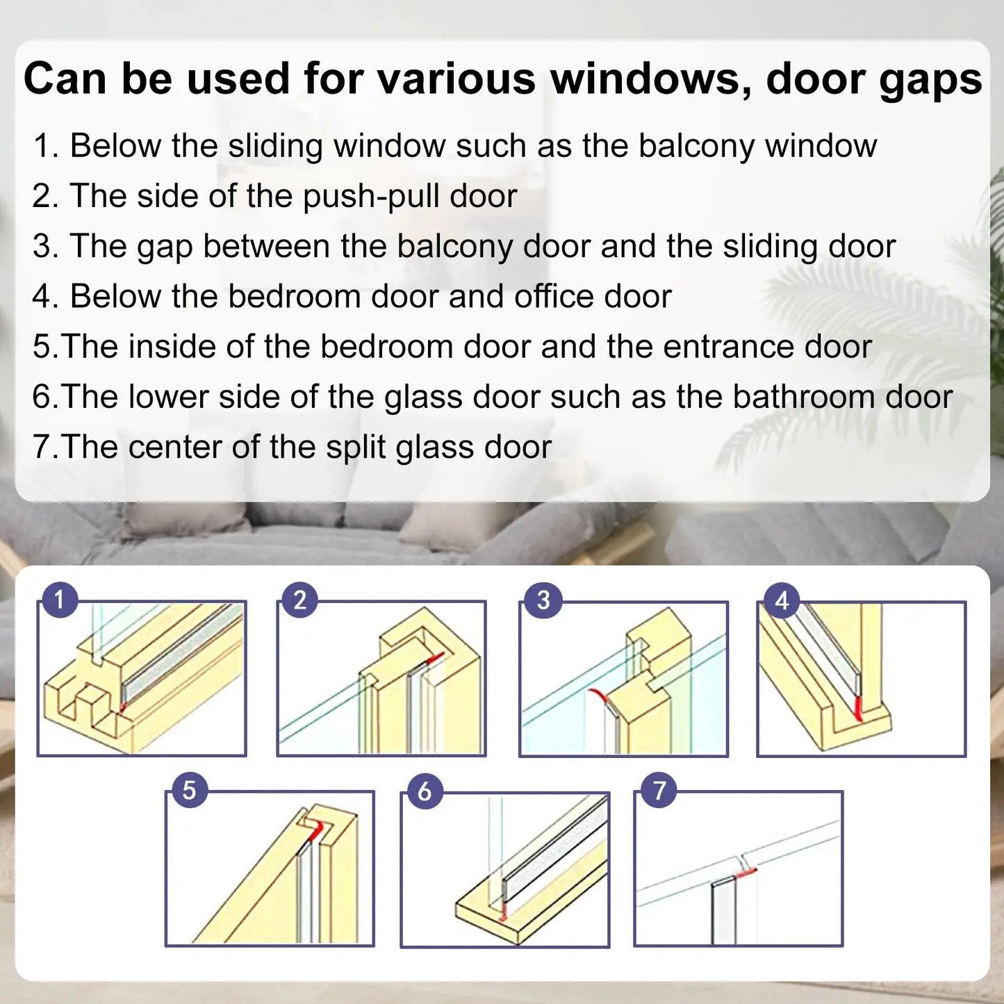 16.4Ft Door Weather Stripping, (1.38in Width) Tape