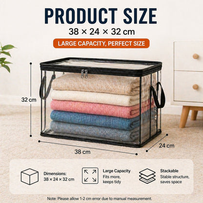 🎁 Last Day Sale 49% 📦Large Heavy-Duty Clear Storage Bag for Clothes, Bedding & Moving