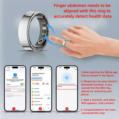 Smart Ring – Wellness Tracker with Heart Rate, Temperature Check, Sleep, Stress & Cycle Reminder for Men & Women | Android & iOS Compatible