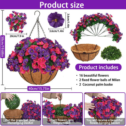 Artificial hanging plant and flower basket
