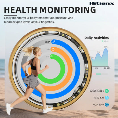 Smart Ring – Wellness Tracker with Heart Rate, Temperature Check, Sleep, Stress & Cycle Reminder for Men & Women | Android & iOS Compatible
