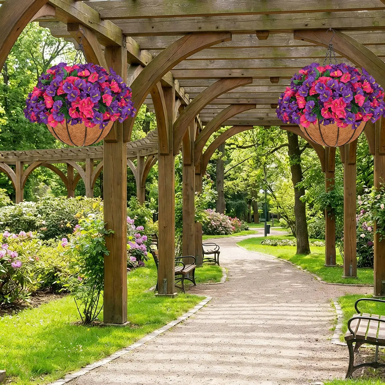 Artificial hanging plant and flower basket