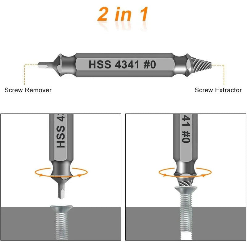 Professional Screw Remover Tools-universal screw extractor set with dual ended bits