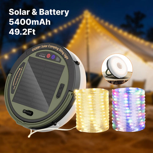 Solar Camping String Lights LED Waterproof Emergency Outdoor Lights