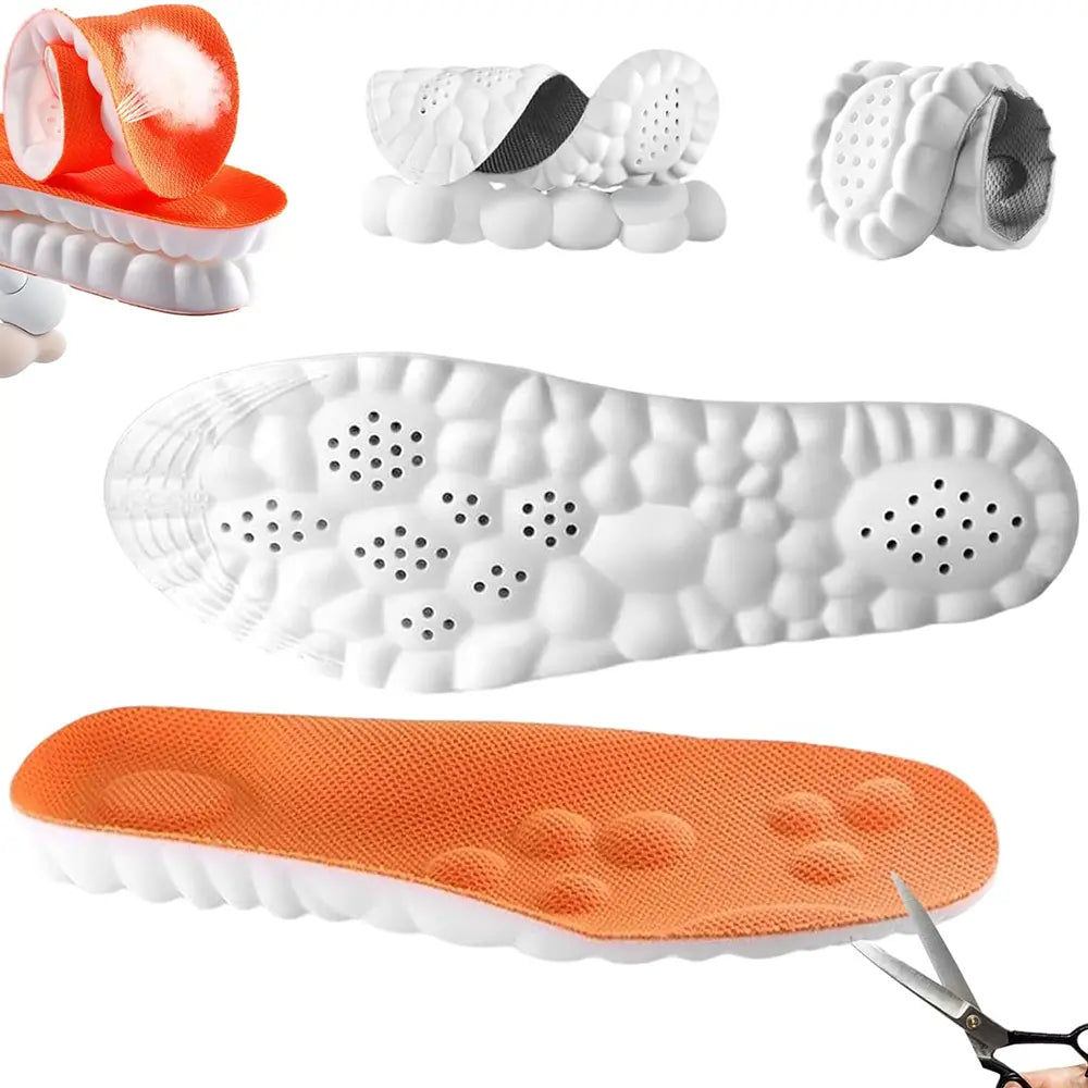 4D Cloud Memory Foam Insoles – Arch Support, Shock Absorption & Massage for Men & Women