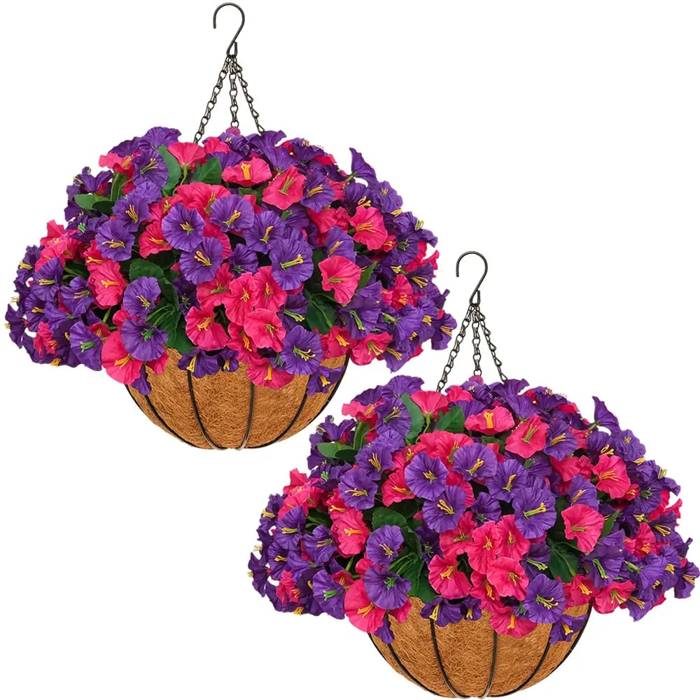 Artificial hanging plant and flower basket