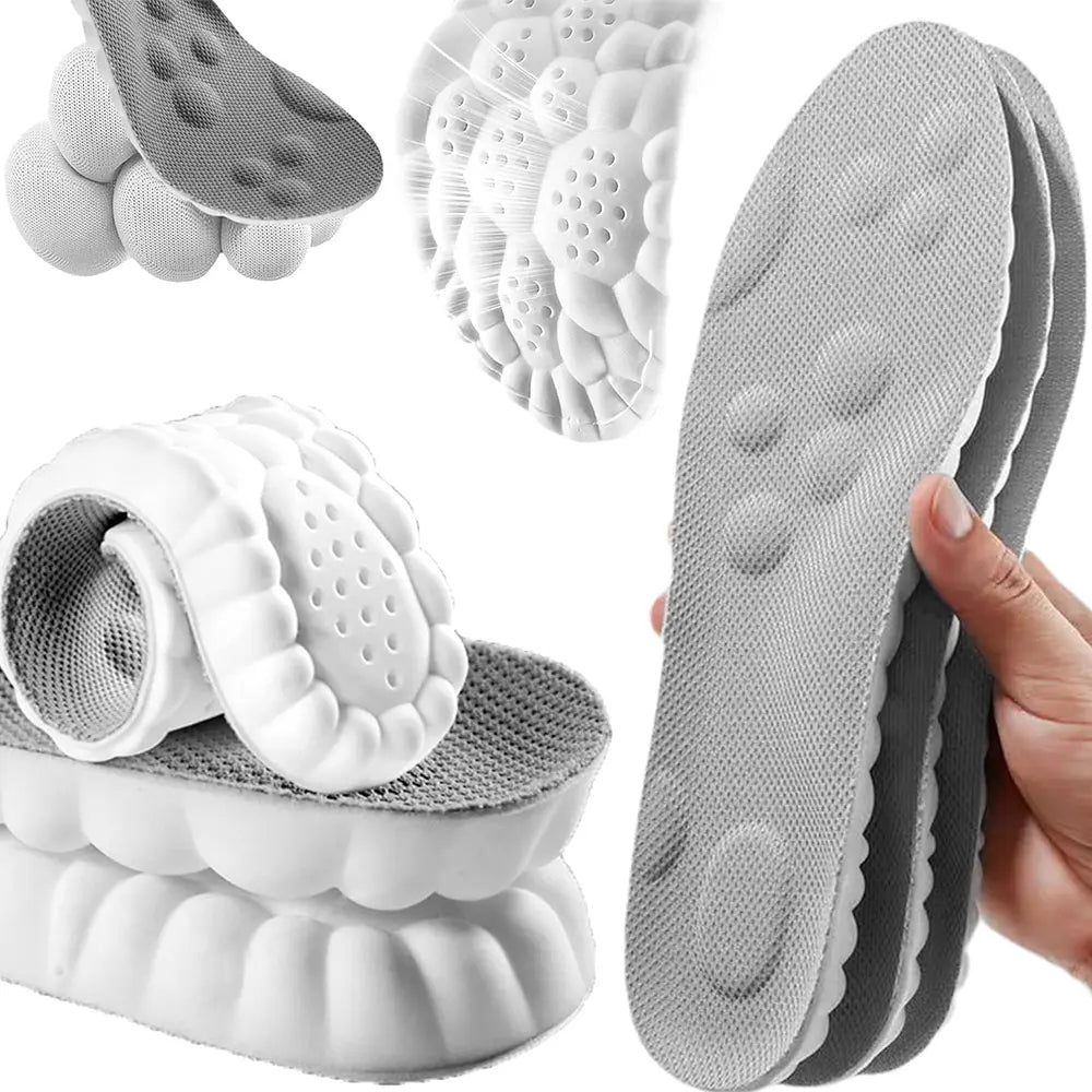 4D Cloud Memory Foam Insoles – Arch Support, Shock Absorption & Massage for Men & Women