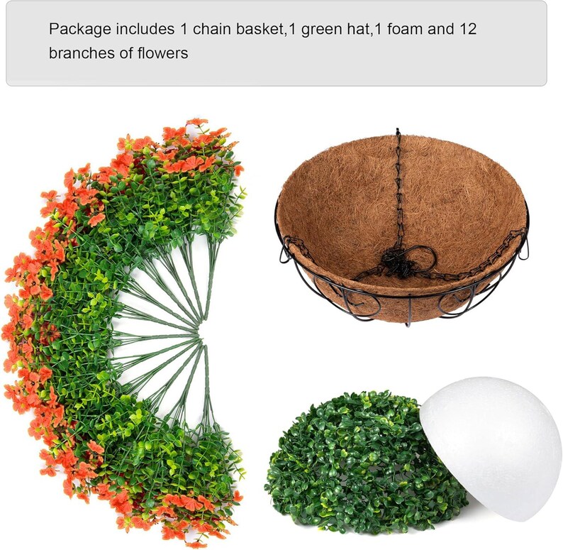 Artificial Daisy Hanging Basket: UV Resistant Faux Fall Flowers
