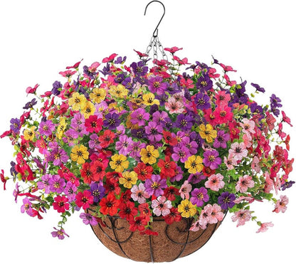 Artificial Daisy Hanging Basket: UV Resistant Faux Fall Flowers